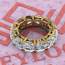 Load image into Gallery viewer, 12 CTW Asscher Cut Eternity Bands D Color Basket Moissanite Ring