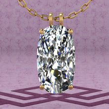 Load image into Gallery viewer, 10 CT Elongated Cushion Cut Solitaire Basket Moissanite Necklace D Color