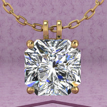Load image into Gallery viewer, 6.5 CT Square Radiant Cut Solitaire Basket Moissanite Necklace D Color