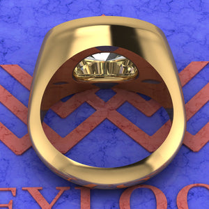 10.5 CT Elongated Oval Cut Bazel Man's Moissanite Engagement Ring D Color