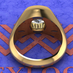 3.5 CT Square Cushion Cut Man Engagement Ring D Color Bezel Moissanite Ring
