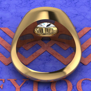 6.5 CT Medium Oval Cut Man Engagement Ring D Color Bezel Moissanite Ring