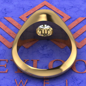 3 CT Round Cut Bazel Man's Moissanite Engagement Ring D Color